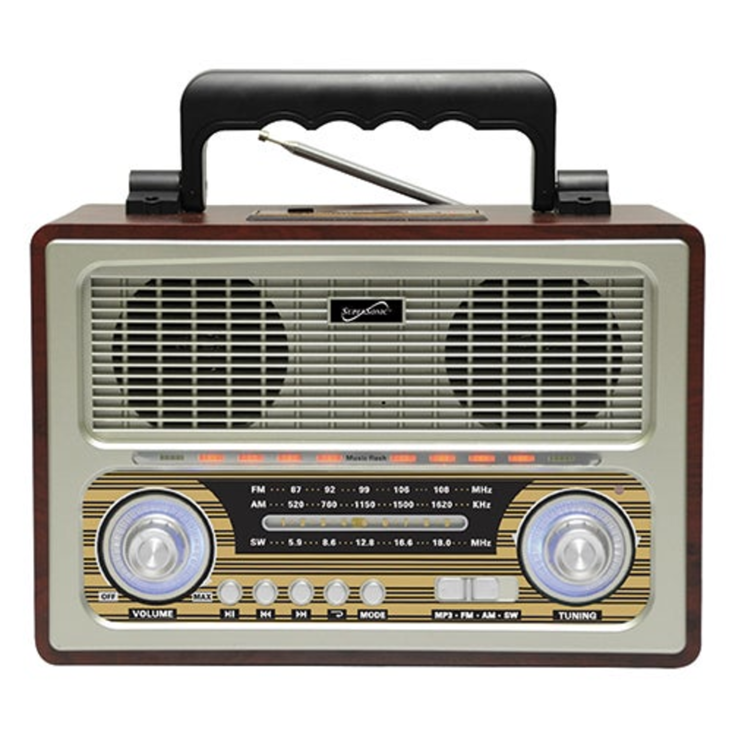 VINTAGE RETRO 3-BAND BLUETOOTH RADIO SPEAKER