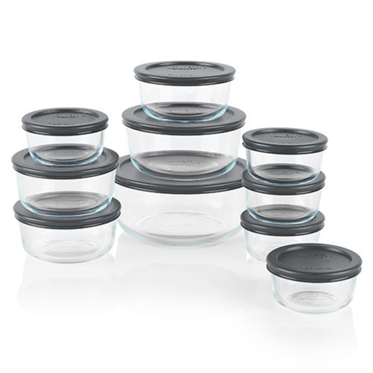 SIMPLY STORE 20PC STORAGE SET W/ GRAY LIDS
