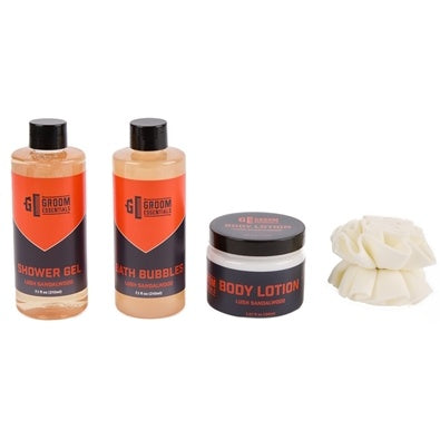 MEN'S DELUXE BATH AND SKINCARE SET, SCENT-SANDLEWOOD