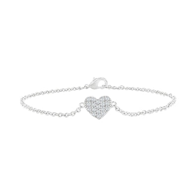 CRYSTAL HEART BRACELET, 9”