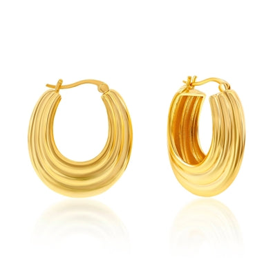 LAYERED HOOP EARRINGS, 30MM X 26MM